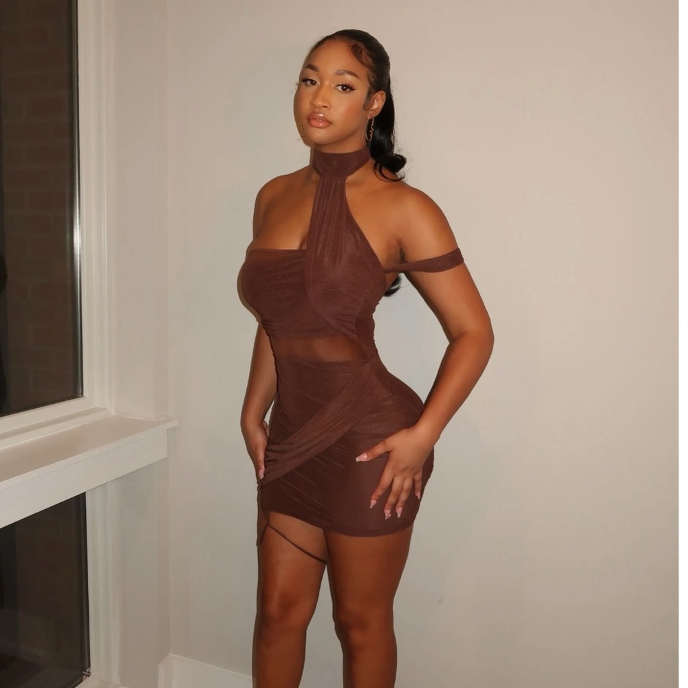 Trendy Boutique Brown Mini Dress